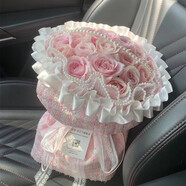 薇尼（LVINI）鲜花速递同城红玫瑰百合生日花北京郑州广州上海西安成都重庆南昌 33朵粉玫瑰小香风花束-初若