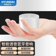 现代（HYUNDAI）S3 无线蓝牙AI音箱电脑桌面音响家用低音炮户外情人节礼品便携式迷你播放器 白色