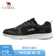 骆驼(CAMEL) 运动鞋男女情侣款休闲透气跑步鞋慢跑鞋 CSS221L0033 黑色 42