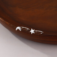 银奥（yinao）999足银耳钉女高级感显脸小耳环2025年新款潮冬天温柔养耳洞耳饰 999系列耳钩-星月