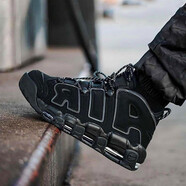 耐克（NIKE）新款男鞋Air More Uptempo 皮蓬AIR MONEY白红全黑篮球鞋 414962-004 黑3M反光 42.5