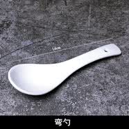 甜雅静简约创意西式纯白双耳汤碗汤杯汤盅碗烘焙陶瓷餐具早餐粥碗甜品碗 白色 三弯勺
