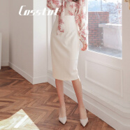 卡思彤（Cosstot）品牌高端女装 新款春夏半身裙职业包臀显瘦中长款一步裙 白色 XS