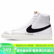 耐克NIKE板鞋高帮女经典BLAZER MID '77春夏休闲鞋CZ1055-100白黑36