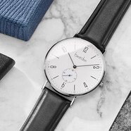 邦顿（Bestdon）瑞士认证青少年学生手表进口石英机芯国表简约包豪斯概念腕表礼盒 【进口机芯】白壳白面黑皮带