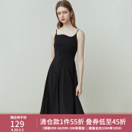 范思蓝恩23FS11070 法式吊带连衣裙女春夏季赫本风气质礼服小黑裙 黑色 XS