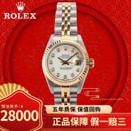 【二手95新】劳力士（ROLEX）日志型系列 自动机械 女士手表 瑞士女表 18K黄金后镶钻 26mm 间金 69173贝母盘后镶钻