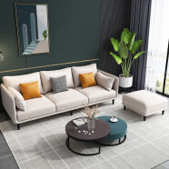 凯仕林（KAISHILIN）  意式轻奢现代免洗科技布布艺沙发小户型客厅新款组合创意懒人沙发 米白色 单人位【升级款】