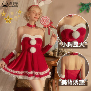 惹火猫（cupidcat）圣诞服装女情趣内衣圣诞节礼服万圣节COS兔女郎性感抹胸纯欲连衣裙 R1402红