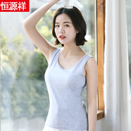 恒源祥背心女打底无袖内搭针织棉潮薄款宽松运动性感夏外穿吊带 麻灰-背心款 XL 170建议体110-120斤