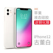 英悦 适用苹果12手机壳iPhone12Pro Max液态硅胶Mini新款镜头全包超薄防摔女男软壳高级感保护套 苹果12【古董白】液态硅胶·内里植绒·贈钢化膜