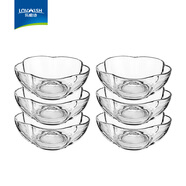 乐唯诗（LOVWISH） 玻璃碗透明晓碗煲茶色碗汤炖锅家用多功能玻璃锅餐具梅花小碗 梅花碗【透明款】260ml*6