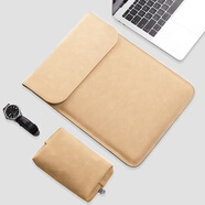 GYSFONE苹果MacBook Air 2025 13英寸M4内胆包笔记本电脑包15英寸内胆保护套Pro 14 M3收纳袋防泼水 竖款-棕色+电源袋 MacBook Pro 13英寸M3/M4