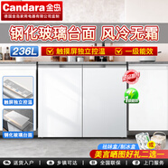 CANDARA159/236升卧式冰箱双开门直冷/风冷无霜变频橱下台面厨房家用橱柜冰箱冷柜客厅超薄嵌入一级能效 236升 白 一级风冷 顶部控温 压缩机质保3年