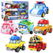 趣味童年警车珀利POLI儿童汽车玩具模型男孩女孩救援车消防车安巴罗伊套装 珀利救援队惯性车6款全套