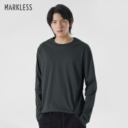 MARKLESS长袖T恤男春夏液氨纯棉休闲圆领上衣 TXB0601M 深灰色 XL 