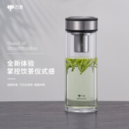 万象（WANXIANG）玻璃杯高硼硅材质U200钛银色大容量家用杯630ML时尚带滤网随行杯