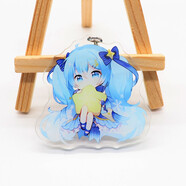 Vocaloid公主殿下米酷miku葱娘亚克力挂件挂饰钥匙扣动漫周边葱娘深海少女亚克力挂件 雪初音星星 买二送一