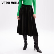 VEROMODA半身裙2023新款优雅气质小黑裙百搭A字裙迷笛裙子 S59黑色 155/60A/XS/R
