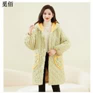 觅佰四川省省服 冬季新款潮流清新气质名媛美拉德厚款连帽棉衣 绿色加厚 3XL 140斤-165斤