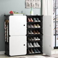 安尔雅  鞋柜简易经济型防尘多层组装家用塑料现代简约小鞋架子收纳柜