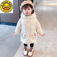 G.duck女童加厚羽绒服秋冬2024新款儿童卡通保暖棉衣女宝宝网红韩版棉服 米白 90cm