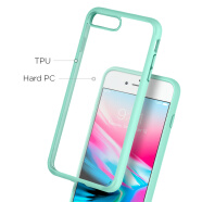 SPIGEN保险杠iPhone87Plus手机壳新SE23代手机壳边框软背盖透明防摔苹果8保护套 iP8/7Plus（5.5英寸）薄荷绿