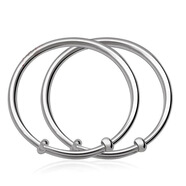 陈银匠银饰宝宝银手镯999足银手镯女光面圆肚婴儿童银镯子小孩成人亲子款推拉大人银手镯满月周岁生日礼物 宝宝手镯30克一对