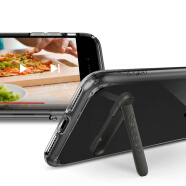 SPIGEN保险杠iPhone87Plus手机壳新SE23代手机壳边框软背盖透明防摔苹果8保护套 iP8/7Plus（5.5英寸）黑灰色带支架
