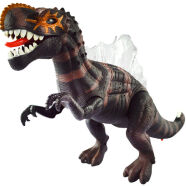 儿童恐龙玩具霸王龙模型套装 大号电动恐龙侏罗纪仿真动物3-6岁儿童玩具男孩生日六一儿童节礼物 6630棘背龙-棕(电动走路脊背发光)
