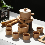 澳爵斯 可自动出水 创意功夫茶具套装 紫砂陶瓷 整套茶杯茶壶茶道 04款：五谷丰登-粗陶
