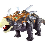 儿童恐龙玩具霸王龙模型套装 大号电动恐龙侏罗纪仿真动物3-6岁儿童玩具男孩生日六一儿童节礼物 6632三角龙-棕(走路发光会叫)