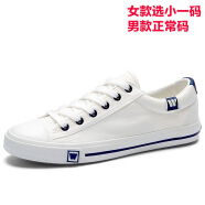 dafufeiyue男鞋2020夏季白色帆布鞋男学生休闲鞋男士布鞋低帮板鞋小白鞋 白色 34