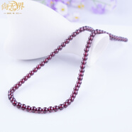 尚无界 天然7A级石榴石项链女酒红石榴石本命年毛衣链短款简约锁骨链水晶送妈妈生日礼物 5MM石榴石吊坠