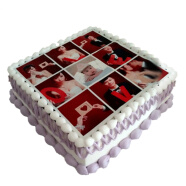 七夕情人节预定蛋糕 生日蛋糕私人定制数码爱心玫瑰生日蛋糕预定上海广州同城配送 方形款式四 14寸