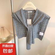 坎肩夏季薄款针织小披肩女空调房外搭气质假领搭肩围脖配裙子保暖 kj-006浅灰色
