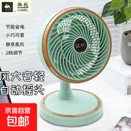 骆驼电风扇家用桌面风扇台扇大风力循环扇制冷学生宿舍卧室客厅办公室风扇学生办公室台扇 升级款循环扇-绿色【摇头/2档大风力】 标配【1.3米电源线】