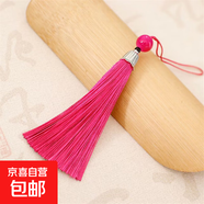 螺纹塔型流苏穗子耳环流苏包装挂饰古风挂件手工艺品diy饰品配件 玫红