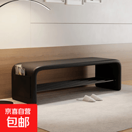 换鞋凳家用门口鞋柜坐凳一体入户穿鞋凳轻奢高级感卧室长条床尾凳 轻奢黑80cm【可收纳储物】