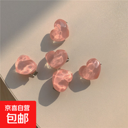 夏季日韩甜美手工发夹发卡粉色系草莓水果编发头饰山茶花边夹发饰 F8073-4#水波纹桃心/1只