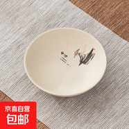 中式禅意复古炉煮茶点心盘中国风中式摆放盘托盘精致下午茶点盘 粗陶茶点盘-小舍得