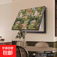 中古风电表箱装饰画配电箱电闸装饰美式复古挂画高级感强弱电箱画 墨彩羽芳 55*45（容纳48长*37高） 悬挂式+水晶画面 经典黑框