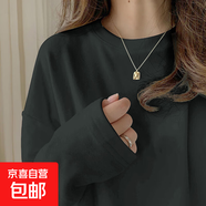 德绒保暖打底衫女春秋内搭加绒加厚纯色T恤宽松百搭圆领磨毛上衣 J33德绒-圆领深灰色 3XL