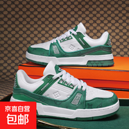童鞋男鞋AJ4电母低帮板鞋气垫时尚百搭春秋季大巴黎运动鞋篮球鞋 白绿 41