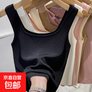 莫代尔短款吊带背心女夏季内搭外穿工字遮副乳无袖方领上衣打底衫 F58-黑色 M 建议86-96斤