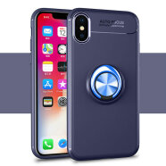 佩诺（PINO） iphonex手机套7苹果Xsmax外壳i8p车载吸铁石吸盘可磁吸6s带指环扣支架 磁吸指环--宝石蓝 iphone7/8