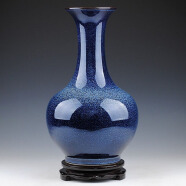 焕迪松 景德镇陶瓷器 创意窑变艺术蓝色星空花瓶 赏瓶 现代时尚家居摆设 赏瓶带底座