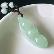 翡翠吊坠四季豆老坑冰绿翡翠玉坠发财豆玉石项链 送礼自戴炫石为玉附证书