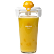 Glasslock 韩国进口玻璃水杯学生便携果汁牛奶杯刻度杯PC618S/450ML 小羊图案 小黄鸭