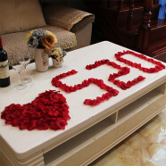 梦桥 红色仿真玫瑰花瓣 婚房布置表白求婚室内道具装饰婚礼派对300片